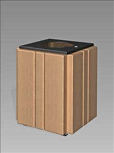 2086-FT Flat Top Litter Container (Wood Surround)
