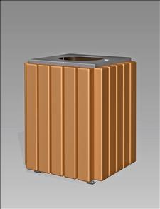 2089-FT Flat Top Litter Container (Recycled Plastic Surround) 