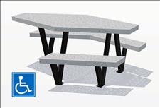 Metro 2674-60-ADA  Accessible Table with Seats