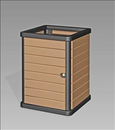 2850-OT Open Top Litter Container (Recycled Plastic Surround)