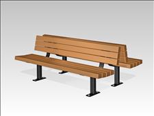 2027-6-P Double Bench (Recycled Plastic Slats), 