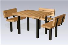 2051 Accessible Table and Chairs (Recycled Plastic Slats), 