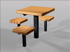 2059-ADA Accessible Table and Seats (Recycled Plastic Slats) 