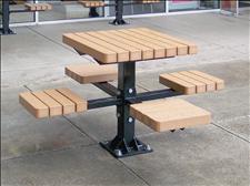 2060-P Integral Table and Seats (Recycled Plastic Slats) 