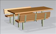 2070 Accessible Picnic Table and Benches (Recycled Plastic Slats) 