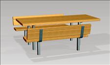 2072 Accessible Picnic Table and Benches (Wood Slats) 