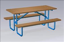 2076-6 Picnic Table with Seats (Recycled Plastic Slats)