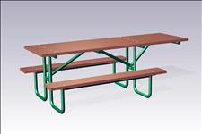 2077-6 Accessible Picnic Table with Seats (Recycled Plastic Slats)