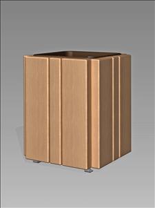 2086-OT Open Top Litter Container (Wood Surround)
