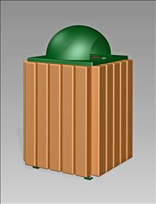2089-DT Dome Top Litter Container (Recycled Plastic Surround)