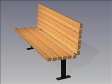 2140-6-ADA Accessible Contour Bench (Wood Slats)