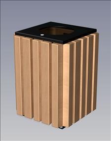 2148-FT Flat Top Litter Container (Wood Surround)