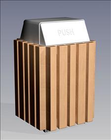 2148-HT Hamper Top Litter Container (Wood Surround)