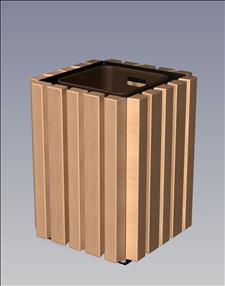 2148-OT Open Top Litter Container (Wood Surround)