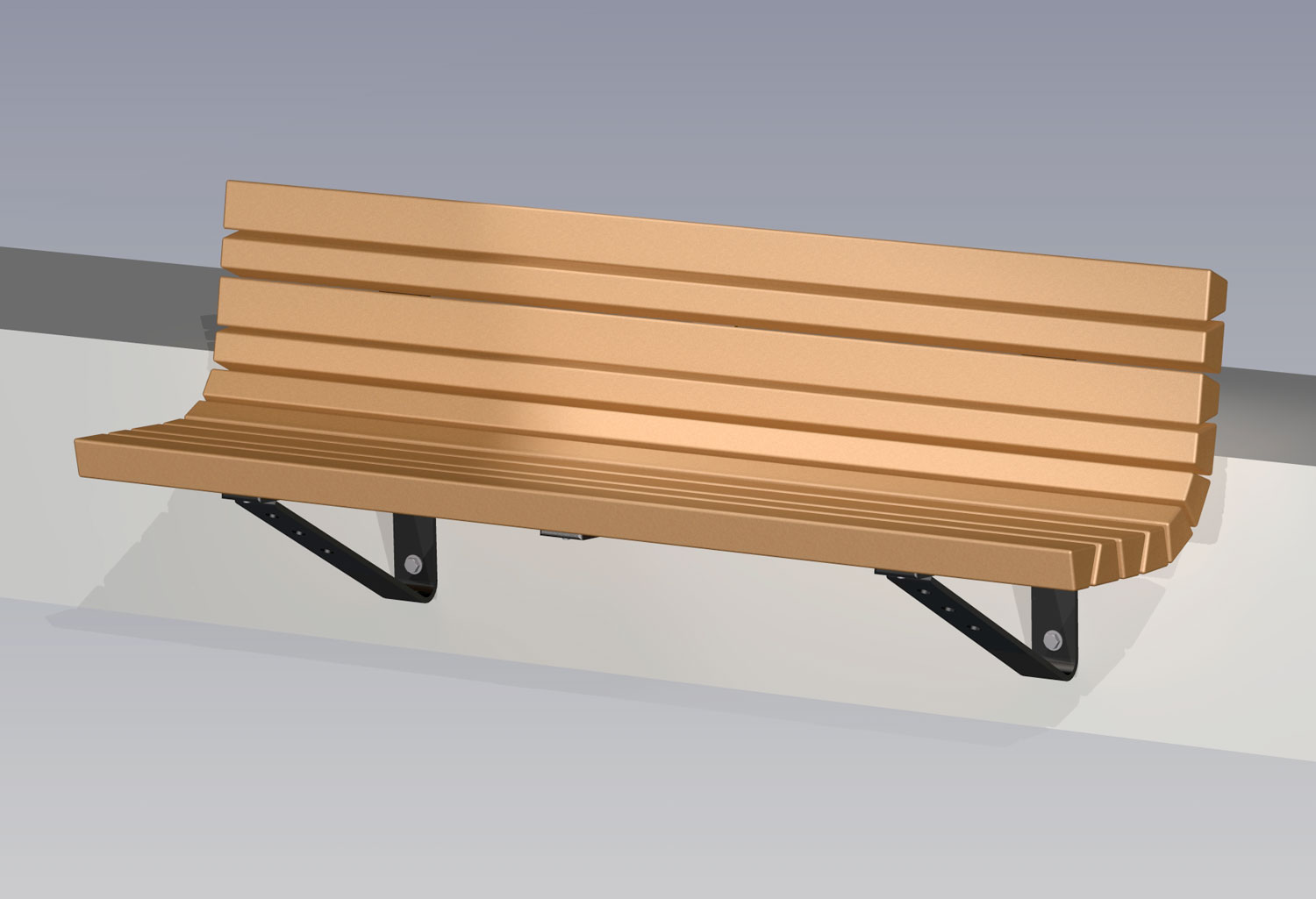Timberform Site Furnishings, Outdoor Bench With Back Panel Mounting