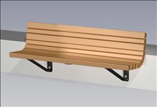 2154-6 Wall-mount Contour Bench (Recycled Plastic Slats) 