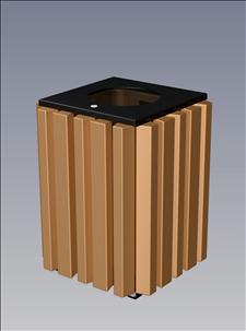 2157-FT Flat Top Litter Container (Recycled Plastic Surround)