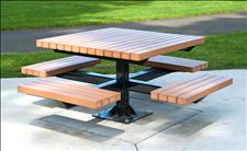 Parkway 2060-8484 Integral Table and Seats  with Recycled Plastic Slats 