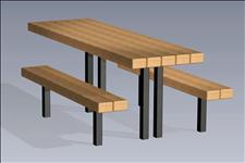 2163 Accessible Picnic Table with Seats (Wood Slats)
