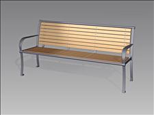 2626-6-ADA Accessible Bench with Armrests (Wood Slats) 