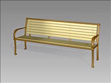 2626-6 Bench with Armrests (Wood Slats)