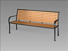 2636-6-ADA Accessible Bench with Armrests (Recycled Plastic Slats)