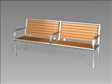 2637-6 Bench with Intermediate Armrest (Recycled Plastic Slats)