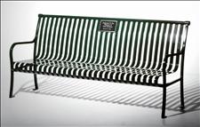 Renaissance 2806-MP Memorial Bench with Armrests & Plaque Mounting Plate