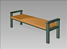 2843-6 Seat with Armrests (Recycled Plastic Slats), 