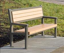 2846-6 Bench with Armrests (Recycled Plastic Slats),