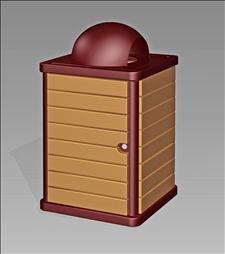 2851-DT Dome Top Litter Container (Wood Surround)