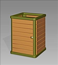 2851-OT Open Top Litter Container (Wood Surround)