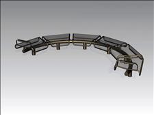 2883-6 Curved Seat with Armrests