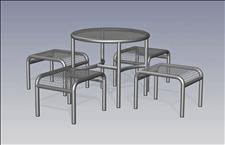 2925-0036 Profile Round Table with Four Legs