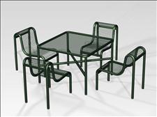 2925-4444 Profile Accessible Square Table with Four Legs