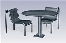 2932-0044 Boulevard Accessible Round Table with Center Support