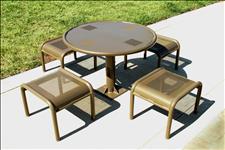 2932-0036 Boulevard Round Table with 2930-20 Seats