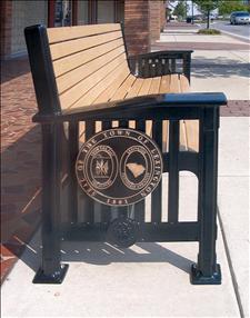 Craftsmen Bench with Custom Applique on Ends