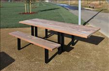 2163-M Accessible Picnic Table with Seats (Ipe Wood Slats) 